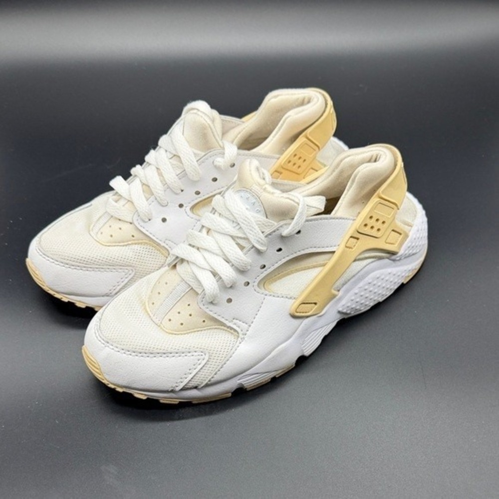 Nike Sneakers Women 5Y Air Huarache White Sand 654275-110 Athletic Running Shoes